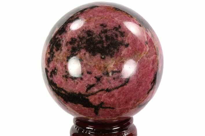 Polished Rhodonite Sphere - Madagascar #95057